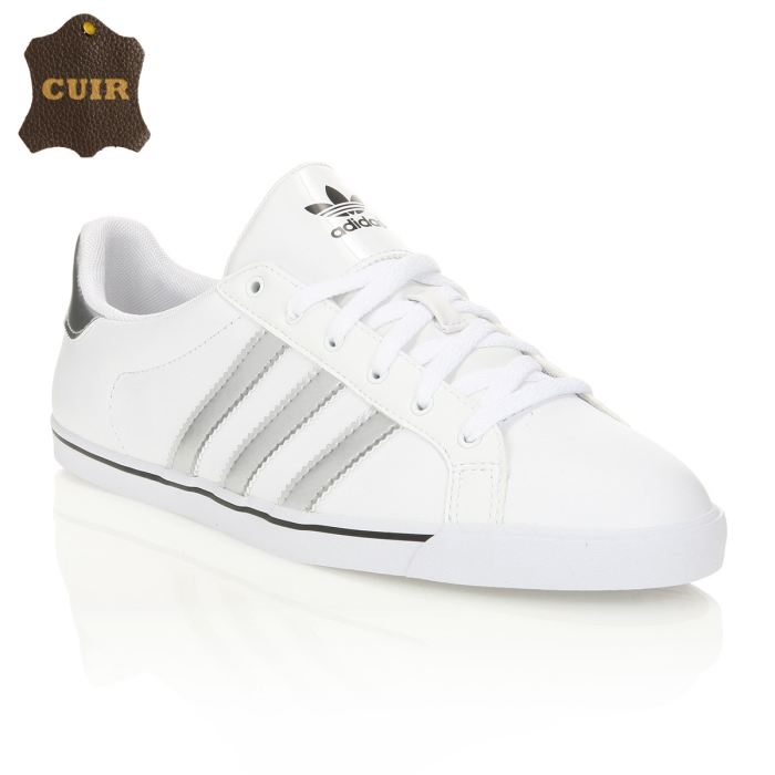 chaussure adidas femme blanche et verte